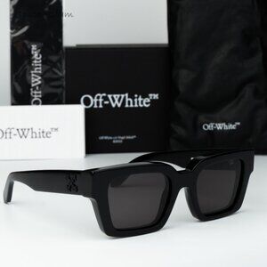 Off-White Women Sunglasses Black Grey Square OERI008 VIRGIL 1307 NEW AUTHENTIC